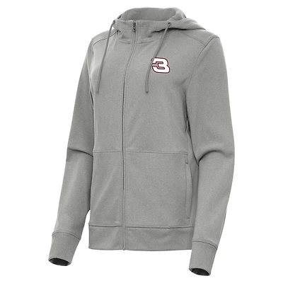 Women's Antigua  Heather Gray Richard Childress Racing Seeker Full-Zip Hoodie