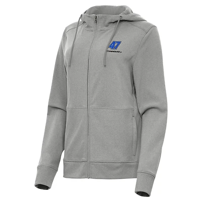 Women's Antigua  Heather Gray Ricky Stenhouse Jr. Seeker Full-Zip Hoodie
