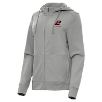 Women's Antigua  Heather Gray Austin Cindric Seeker Full-Zip Hoodie