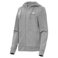 Women's Antigua  Heather Gray Austin Dillon Seeker Full-Zip Hoodie