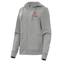 Women's Antigua  Heather Gray Brad Keselowski Seeker Full-Zip Hoodie