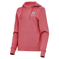 Women's Antigua  Heather Red Jeff Gordon Justice Pullover Hoodie