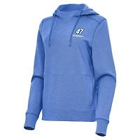 Women's Antigua  Heather Royal Ricky Stenhouse Jr. Justice Pullover Hoodie