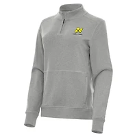 Women's Antigua  Heather Gray Jeff Gordon Crush Quarter-Zip Sweatshirt