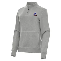 Women's Antigua  Heather Gray Kyle Larson Crush Quarter-Zip Sweatshirt