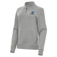 Women's Antigua  Heather Gray Ricky Stenhouse Jr. Crush Quarter-Zip Sweatshirt