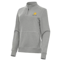 Women's Antigua  Heather Gray Chase Elliott Crush Quarter-Zip Sweatshirt