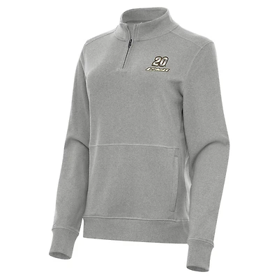 Women's Antigua  Heather Gray Christopher Bell Crush Quarter-Zip Sweatshirt