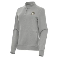 Women's Antigua  Heather Gray Christopher Bell Crush Quarter-Zip Sweatshirt