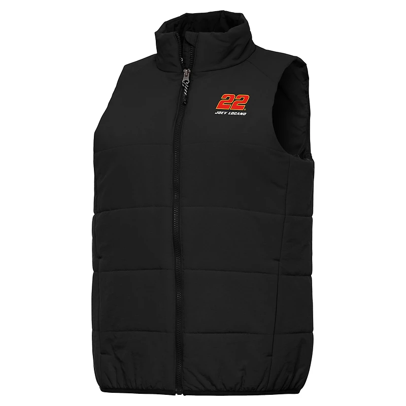 Women's Antigua  Black Joey Logano Experience Full-Zip Vest