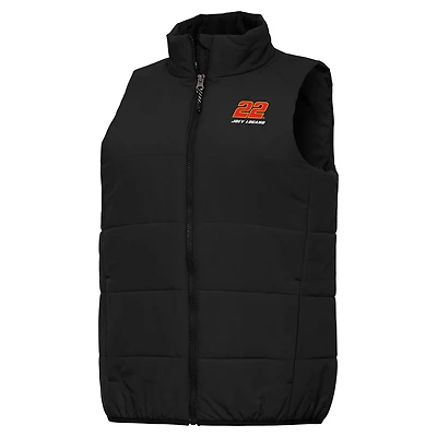 Women's Antigua  Black Joey Logano Experience Full-Zip Vest