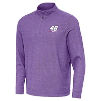 Men's Antigua  Heather Purple Alex Bowman Subtle Quarter-Zip Pullover Top