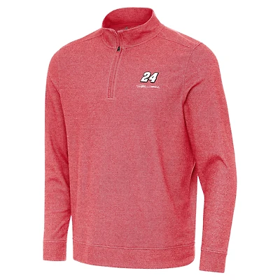 Men's Antigua  Heather Red Jeff Gordon Subtle Quarter-Zip Pullover Top