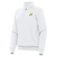 Women's Antigua  White Jeff Gordon Victory Quarter-Zip Sweatshirt