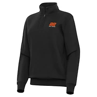 Women's Antigua  Black Joey Logano Victory Quarter-Zip Sweatshirt
