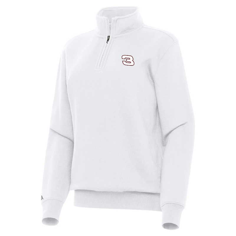 Women's Antigua White Richard Childress Racing Victory Quarter-Zip Sweatshirt