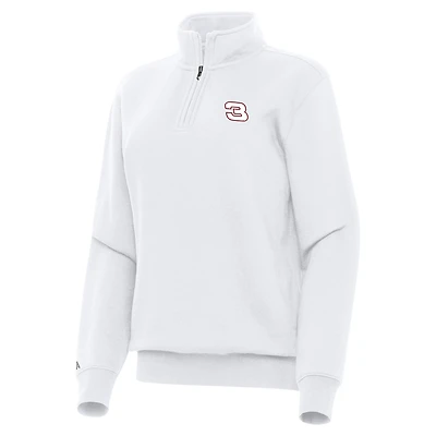 Women's Antigua White Richard Childress Racing Victory Quarter-Zip Sweatshirt