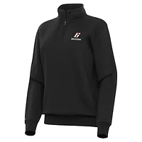 Women's Antigua  Black Brad Keselowski Victory Quarter-Zip Sweatshirt