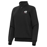 Women's Antigua  Black Alex Bowman Victory Quarter-Zip Sweatshirt