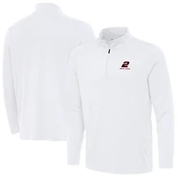 Men's Antigua  White Austin Cindric Reprocess Quarter-Zip Top