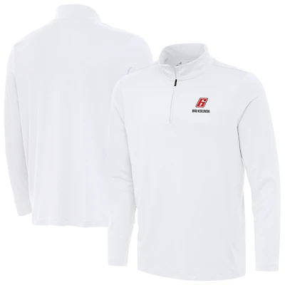 Men's Antigua  White Brad Keselowski Reprocess Quarter-Zip Top