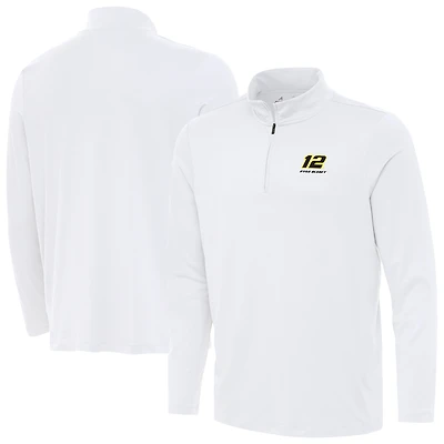 Men's Antigua White Ryan Blaney Reprocess Quarter-Zip Top