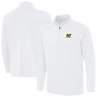 Men's Antigua  White Ryan Blaney Reprocess Quarter-Zip Top