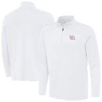 Men's Antigua  White NASCAR Reprocess Quarter-Zip Top