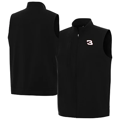 Men's Antigua Black NASCAR Regard Full-Zip Vest