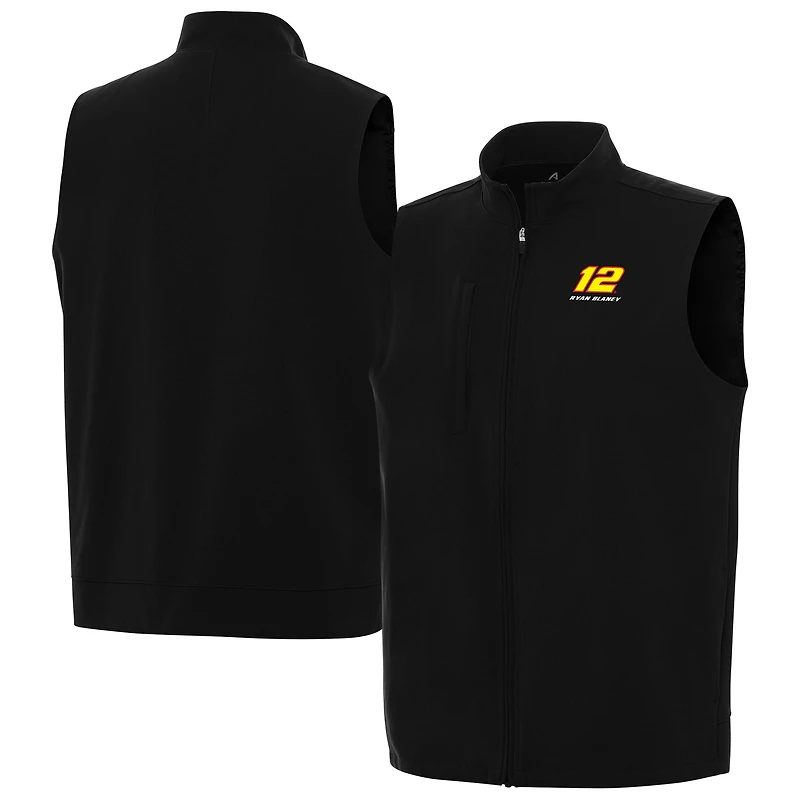 Men's Antigua Black Ryan Blaney Regard Full-Zip Vest