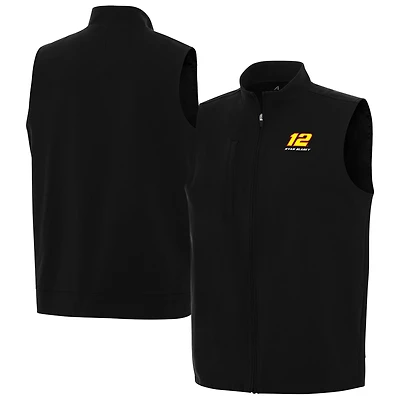 Men's Antigua Black Ryan Blaney Regard Full-Zip Vest