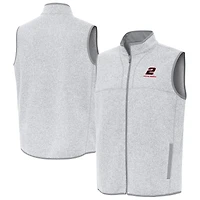 Men's Antigua  Heather Gray Austin Cindric Fortune Full-Zip Vest