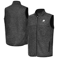 Men's Antigua  Heather Black Chase Elliott Fortune Full-Zip Vest