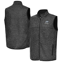 Men's Antigua  Heather Black Chris Buescher Fortune Full-Zip Vest