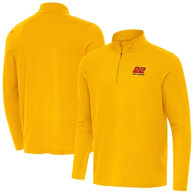 Men's Antigua  Gold Joey Logano Intent Quarter-Zip Top
