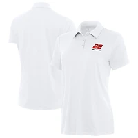 Women's Antigua  White Joey Logano Reprocess Polo