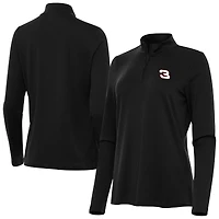 Women's Antigua  Black NASCAR Reprocess Quarter-Zip Pullover Top