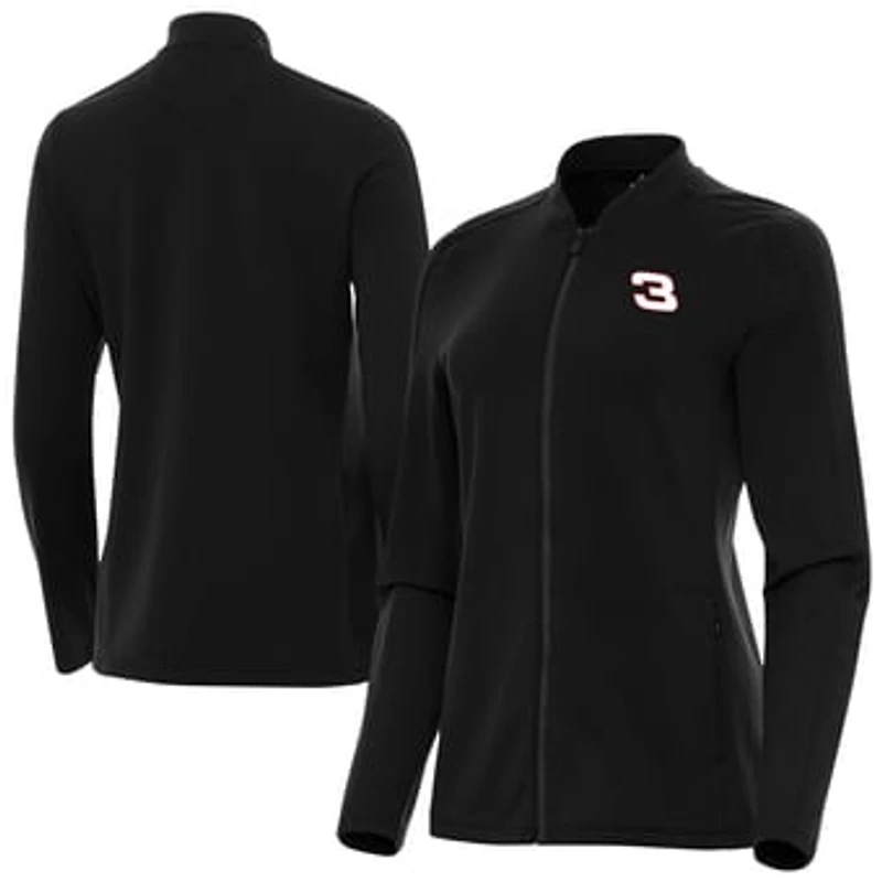 Women's Antigua Black NASCAR Continual Full-Zip Jacket