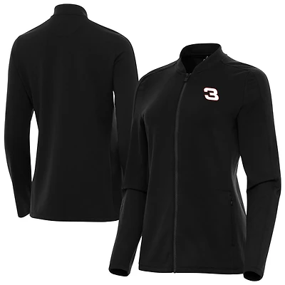 Women's Antigua Black NASCAR Continual Full-Zip Jacket