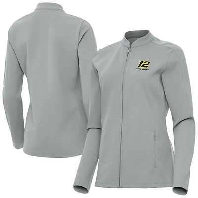Women's Antigua Gray Ryan Blaney Regard Full-Zip Jacket