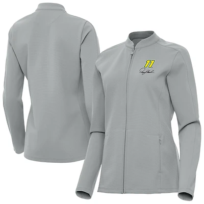 Women's Antigua Gray Denny Hamlin Regard Full-Zip Jacket