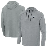 Men's Antigua Heather Gray Chris Buescher Spikes Quarter-Zip Pullover Hoodie