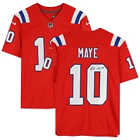 Drake Maye New England Patriots Autographed Red Limited Jersey