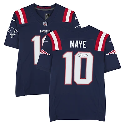 Drake Maye New England Patriots Autographed Navy Limited Jersey