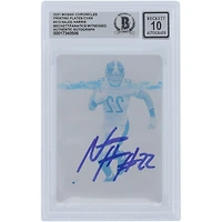 Najee Harris Pittsburgh Steelers Autographed 2021 Panini Mosaic Cyan Printing Plate #313 #1/1 Beckett Fanatics Witnessed Authenticated 10 Rookie Card