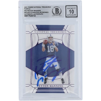 Peyton Manning Indianapolis Colts Autographed 2021 Panini National Treasures Purple #32 #/49 Beckett Fanatics Witnessed Authenticated 10 Card