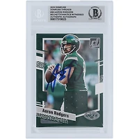 Aaron Rodgers New York Jets Autographed 2023 Panini Donruss Threads Relic #DTH-AROD Beckett Fanatics Witnessed Authenticated Card