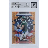 Aaron Rodgers New York Jets Autographed 2023 Panini Mosaic National Pride Honeycomb #253 Beckett Fanatics Witnessed Authenticated 9/10 Card