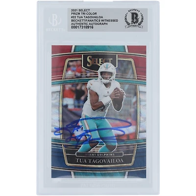 Tua Tagovailoa Miami Dolphins Autographed 2021 Panini Select Tri-Color Prizm #22 #/249 Beckett Fanatics Witnessed Authenticated Card