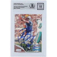 Peyton Manning Indianapolis Colts Autographed 1998 Topps Stadium Club #195 Beckett Fanatics Witnessed Authenticated 10 Rookie Card with "HOF 21" Inscription